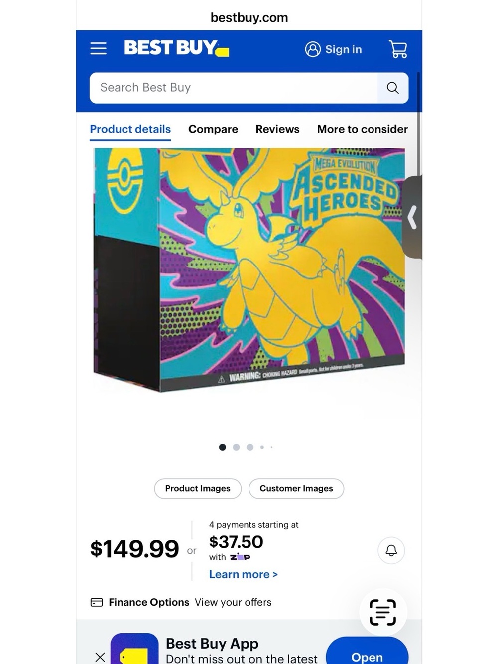 Pokemon Ascended Heroes Decorative Box - Yellow & Teal
